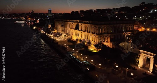 Luxury night wedding at Ottoman Palace, the most beautiful palace on the Bosphorus, Istanbul photo