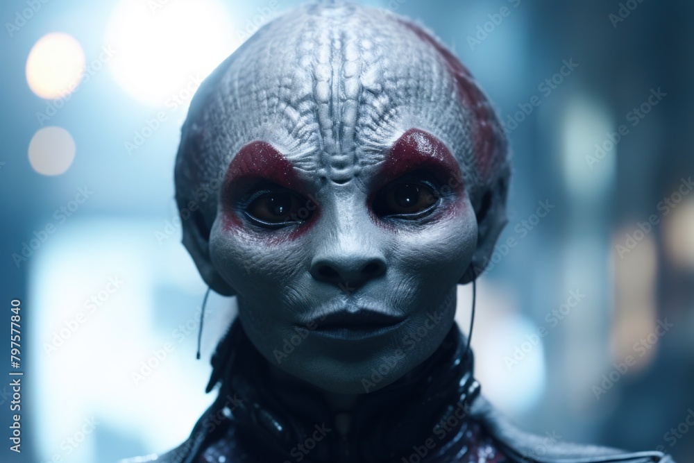 a person with a alien face a person with a alien face