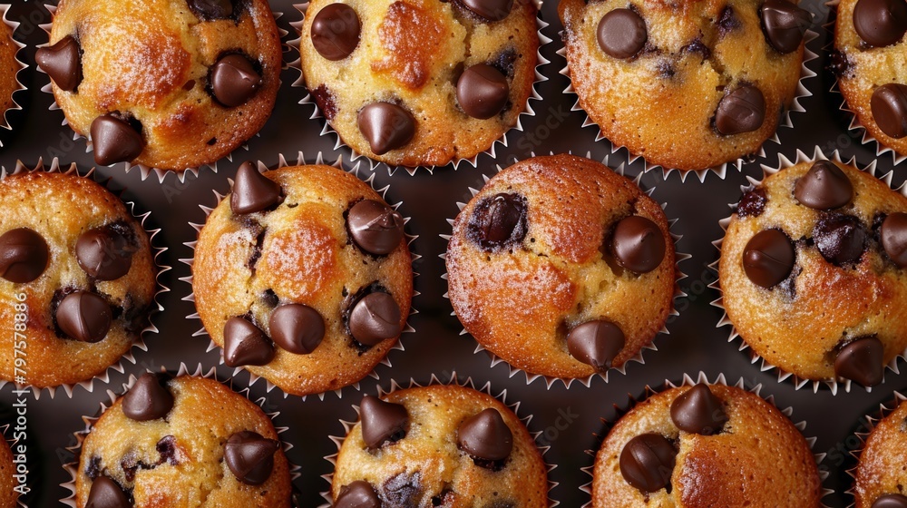 freshly baked chocolate chip muffins