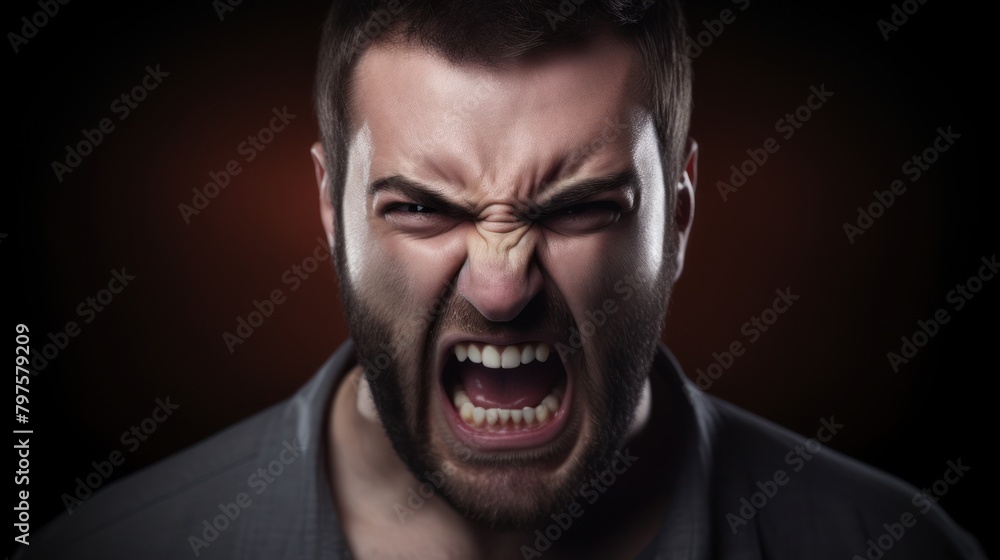 a man with a beard yelling a man with a beard yelling