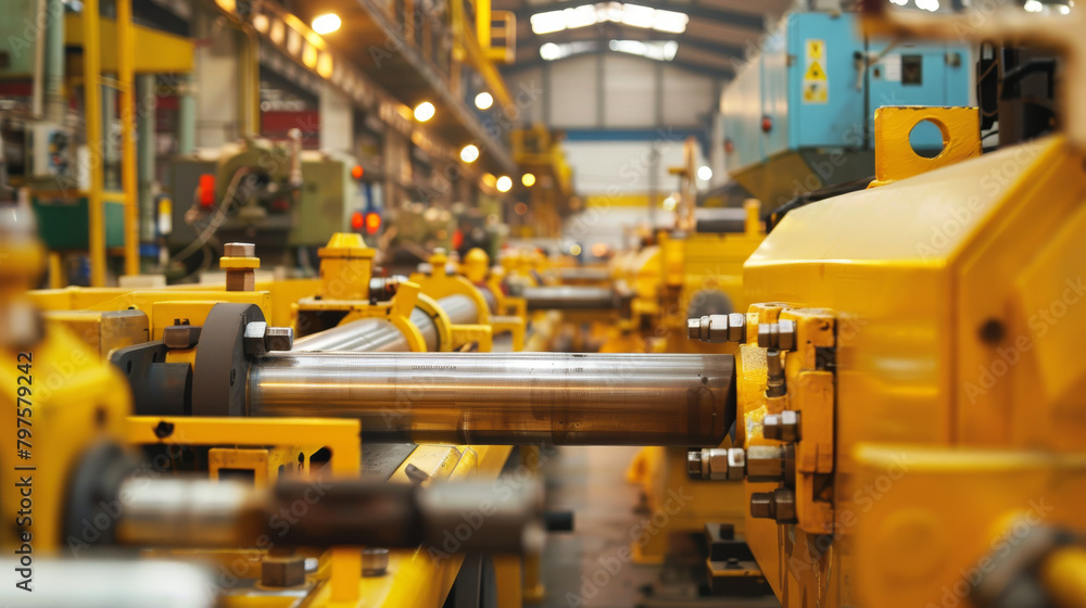 Industrial precision machinery at work Industrial precision machinery at work