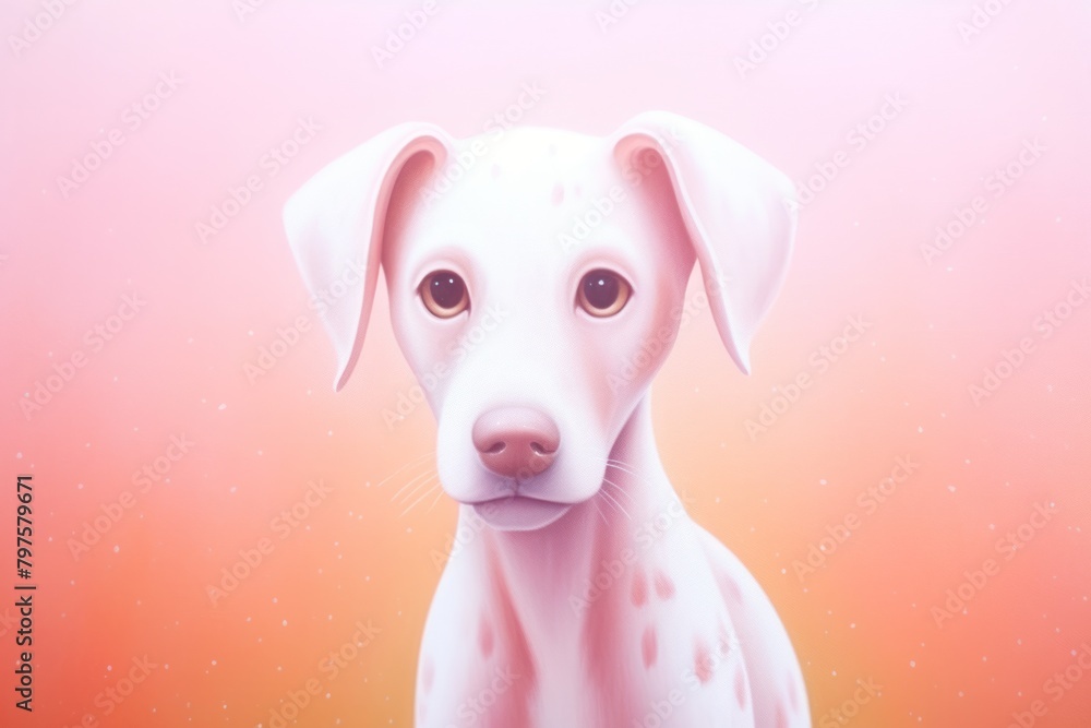 a white dog with pink spots