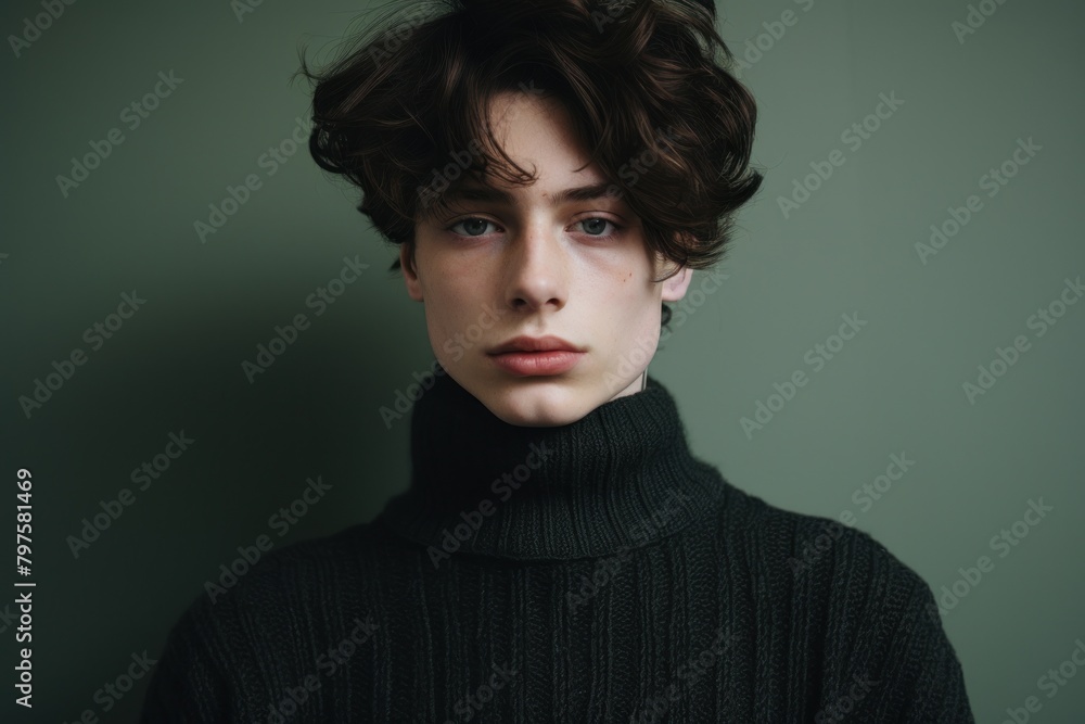 a man with a turtleneck sweater a man with a turtleneck sweater