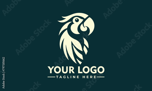 macaw bird parrot logo tropical bird logo icon vector template photo