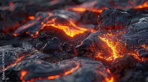 Volcanic lava and molten solder forming natural circuitry