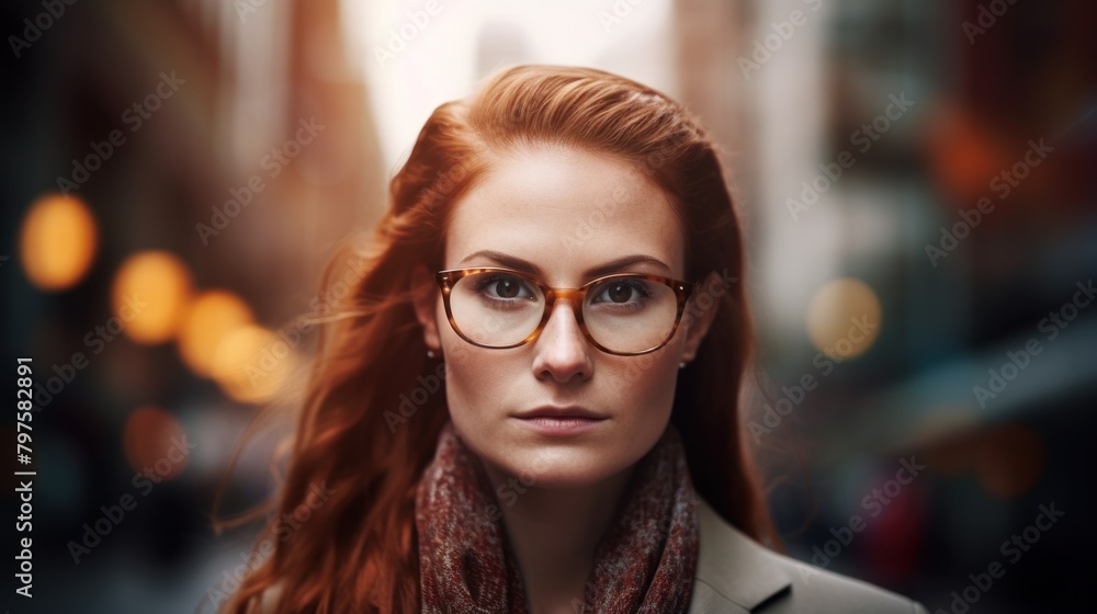 a woman wearing glasses and a scarf a woman wearing glasses and a scarf