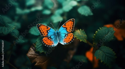 a butterfly on a leaf © Balaraw