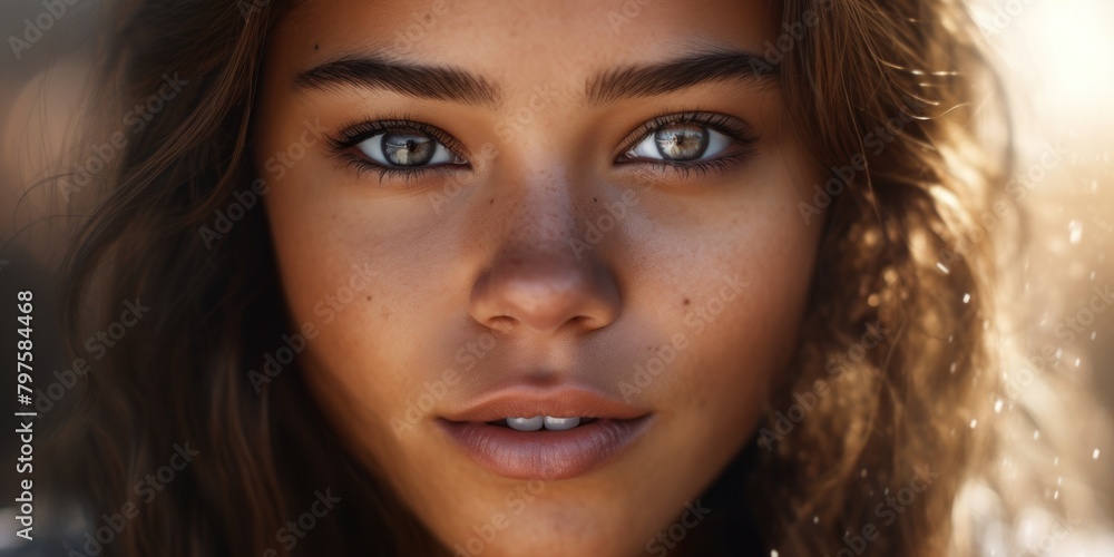 a close up of a woman's face a close up of a woman's face