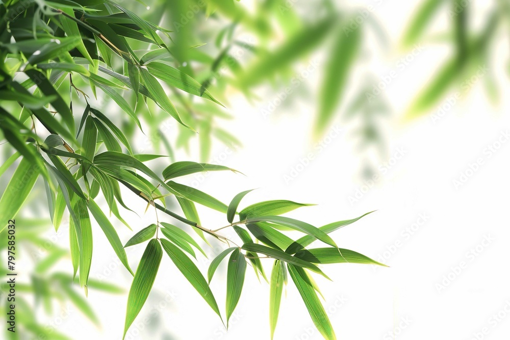 Bamboo leaves, isolated on white Bamboo leaves, isolated on white