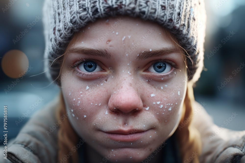 a woman with freckles on her face a woman with freckles on her face
