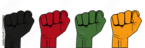 banner with a fist for juneteenth day 