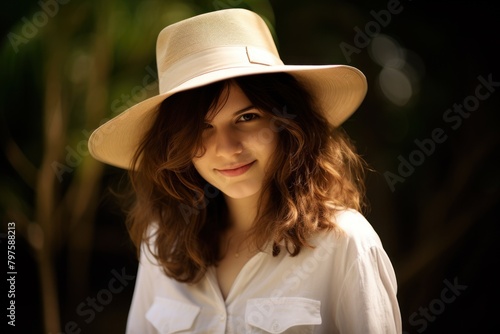 a woman wearing a hat