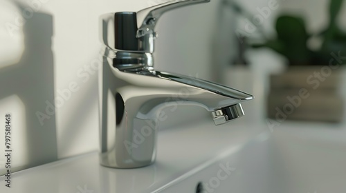 Close-up Portrait of a Water Tap Against White Background  