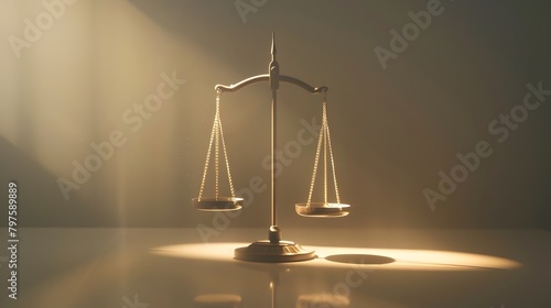 Balanced Scales of Justice Embodying Moral and Ethical Dilemmas