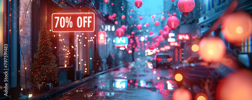 Eye-catching "70% off" banners for unbeatable deals.