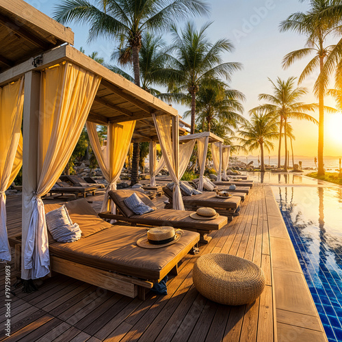 Golden Sunset Retreat at a Luxurious Tropical Resort (ID: 797591693)