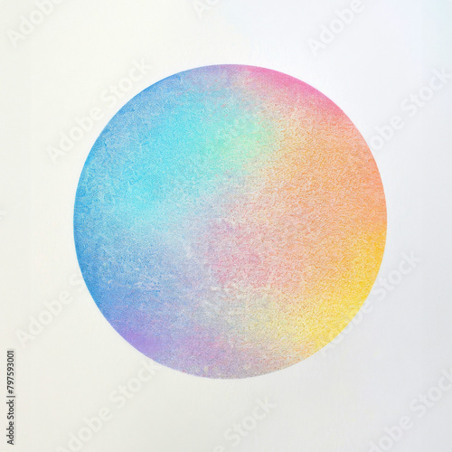 Pastel Rainbow Gradient Circle on White