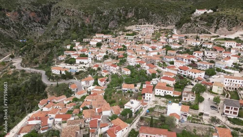 Drone Footage: Discovering the Picturesque Dhermi Old Town and its Stone Houses on Albania's Southern Coast