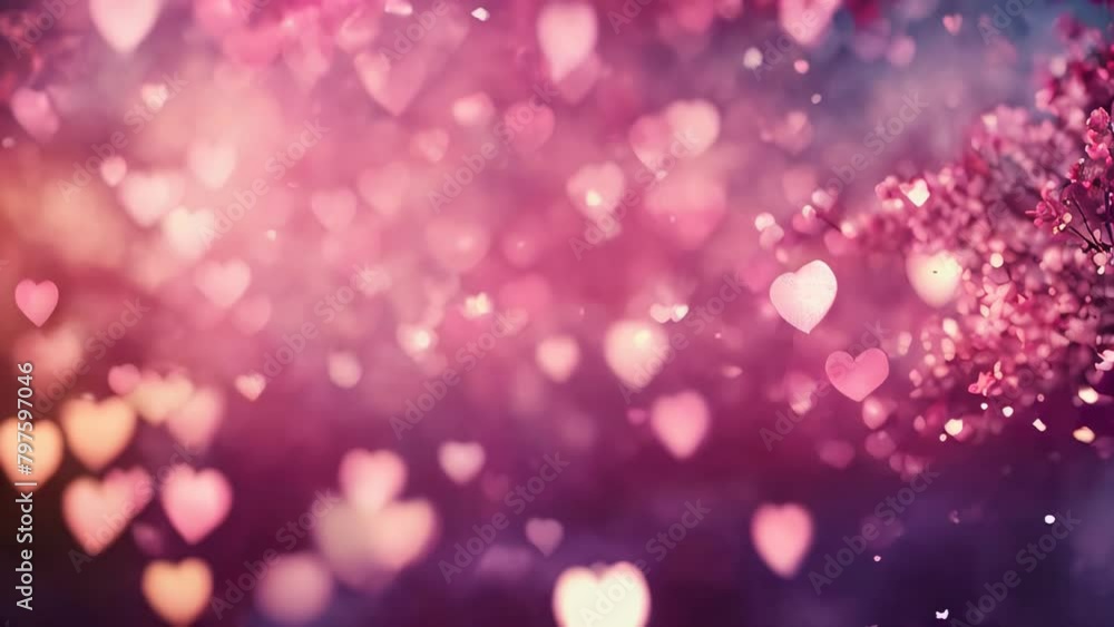 Abstract love romantic background with pink hearts. Ai generative Abstract love romantic background with pink hearts. Ai generative