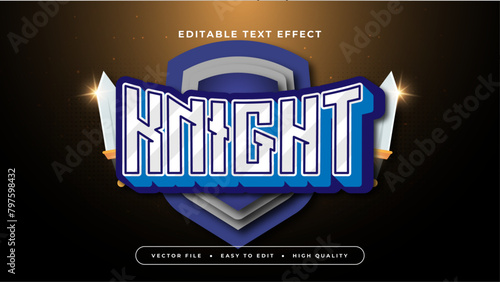 Blue white and brown knight 3d editable text effect - font style