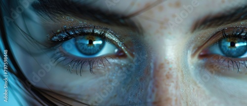 Write a commercial script for a mascara that promises to give its users superhuman vision. photo
