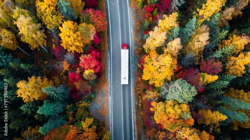 A truck traveling on a winding road © Ege