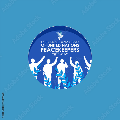 Vector illustration of International Day of United Nations Peacekeepers social media feed template