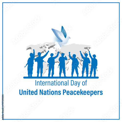 Vector illustration of International Day of United Nations Peacekeepers social media feed template