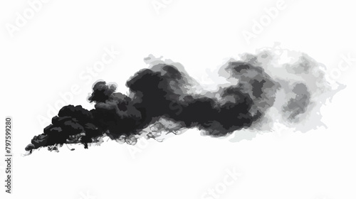 Smoke cloud exhausts trail from gas fume steam photo