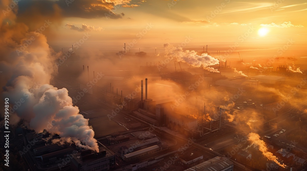 Obraz premium air pollution in factory area