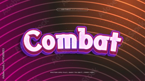 Orange brown and purple violet combat 3d editable text effect - font style