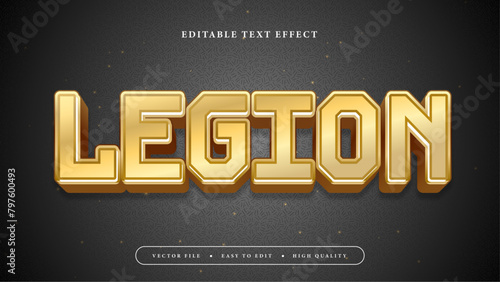 Black brown and gold legion 3d editable text effect - font style