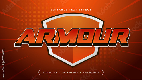Orange red and white armor 3d editable text effect - font style