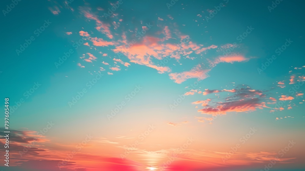 At sunset, the sky displays a beautiful gradient of orange to blue, creating a breathtaking and picturesque view. At sunset, the sky displays a beautiful gradient of orange to blue, creating a breathtaking and picturesque view.