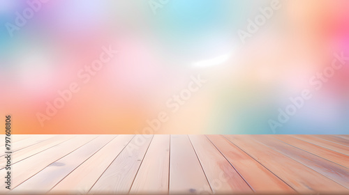 Empty wooden tabletop for product display demonstration