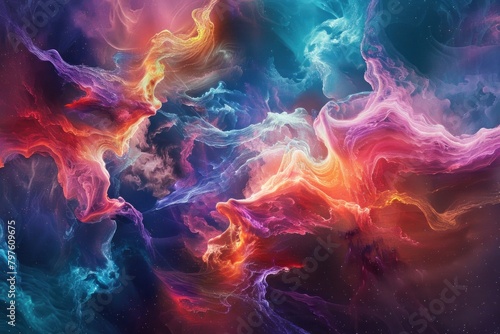 A mesmerizing depiction of cosmic dreams with swirling nebulae and celestial phenomena 