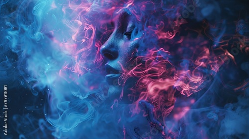 create imagery that represent existence in a world which is a construct of lucid smokescreens photo