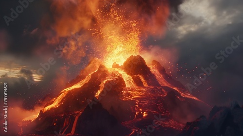 Nature's Fury Unleashed: The Majestic Power of an Erupting Volcano