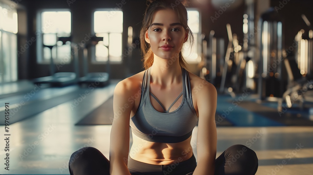 Fototapeta premium Strength and Grace: Channeling Inner Beauty and Power in the Gym