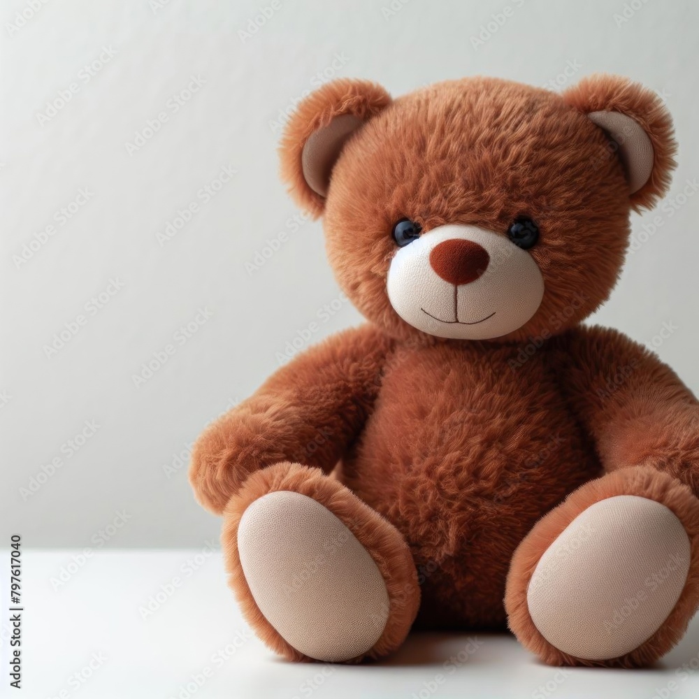 Brown Teddy Bear in White Setting Brown Teddy Bear in White Setting