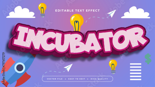 Colorful incubator 3d editable text effect - font style