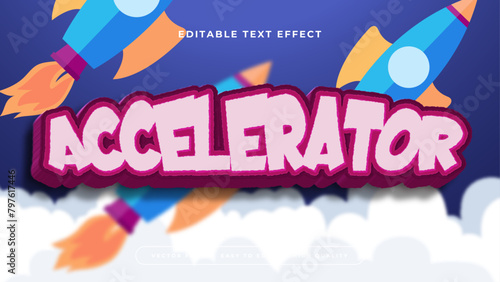 Colorful accelerator 3d editable text effect - font style