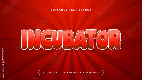Red and white incubator 3d editable text effect - font style