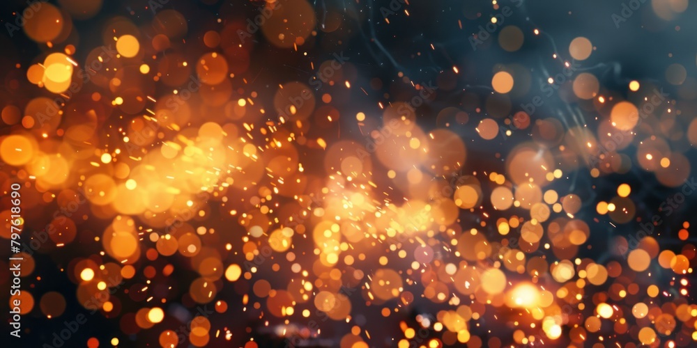 Dynamic background with dancing sparks and dazzling flames

