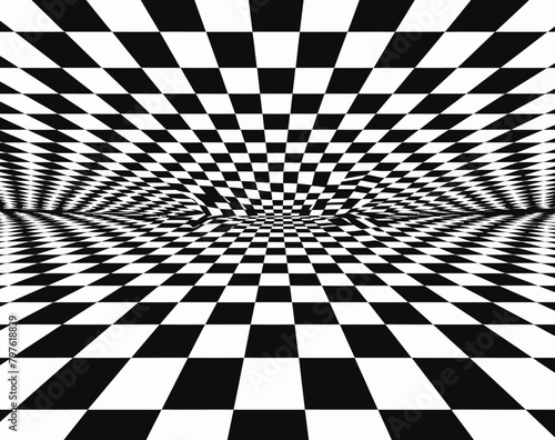 a black and white checkerboard pattern with a black and white background