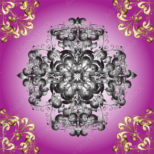 Vector line art border for design template. Vector illustration for invitations, cards, certificate, web page. Eastern style element. Golden element on colors. Golden outline floral decor.