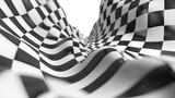 Groovy Psychedelic Wavy Chessboard Background

