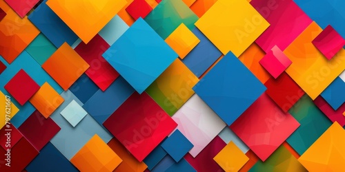 Colorful geometric pattern with sharp edges on bright background. 
