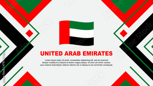 United Arab Emirates Flag Abstract Background Design Template. United Arab Emirates Independence Day Banner Wallpaper Vector Illustration. Illustration