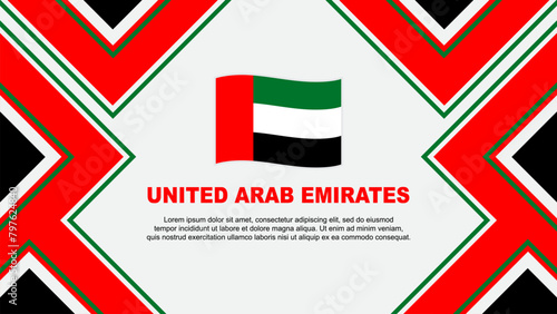 United Arab Emirates Flag Abstract Background Design Template. United Arab Emirates Independence Day Banner Wallpaper Vector Illustration. Vector